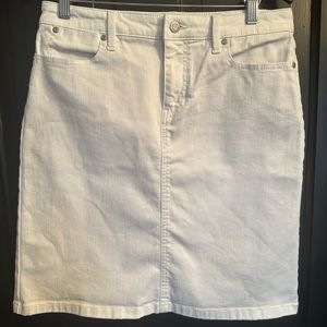 White Denim Skirt Talbots